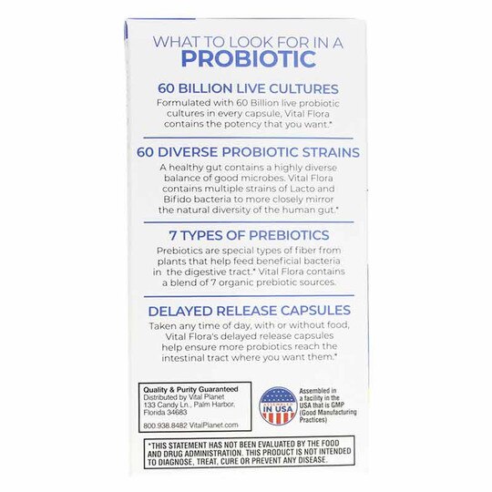 Vital Flora Ultra Daily Probiotic + Prebiotics Shelf Stable, VTP